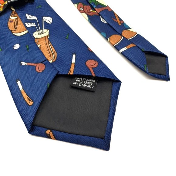 Looney Tunes Mens Tie Tasmanian Devil Golf Vintage Cartoon TAZ Warner Brothers - Picture 5 of 6